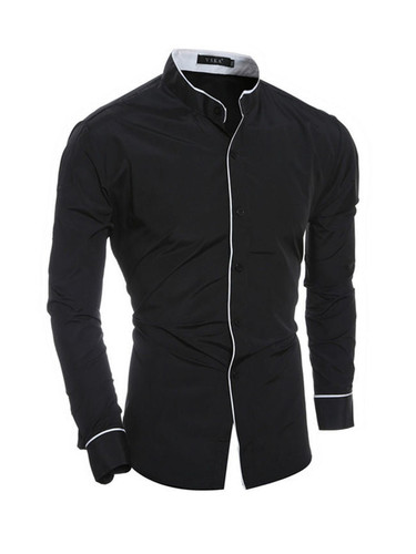 Casual Band Collar Men's Shirt
