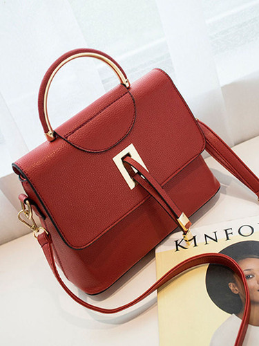 Casual Gold Handle Crossbody Bag