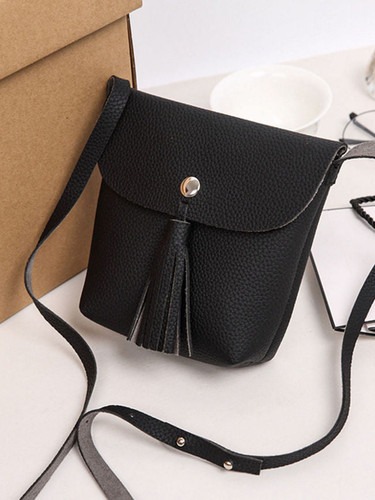Casual Plain Basic Pu Crossbody Bag