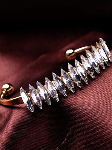 Casual Gold Plated Faux Crystal Adjustable Bracelet Casual Gold Plated Faux Crystal Adjustable Bracelet