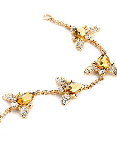 Casual Honeybee Crystal Chain Bracelet