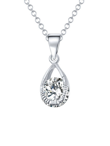 Casual Zircon Alloy Water-Drop Necklace