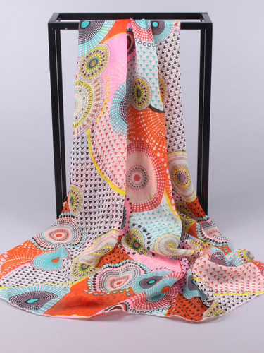 Casual Geometric Printed Chiffon Scarf