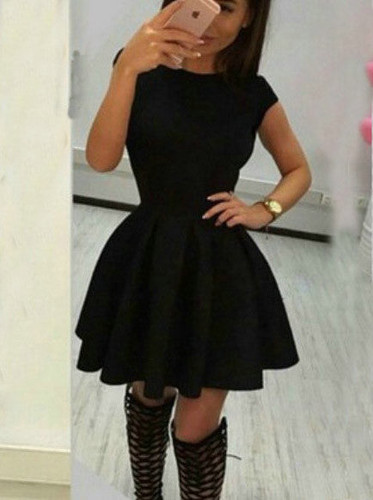 Casual Fashion Solid Color Open Back Dress