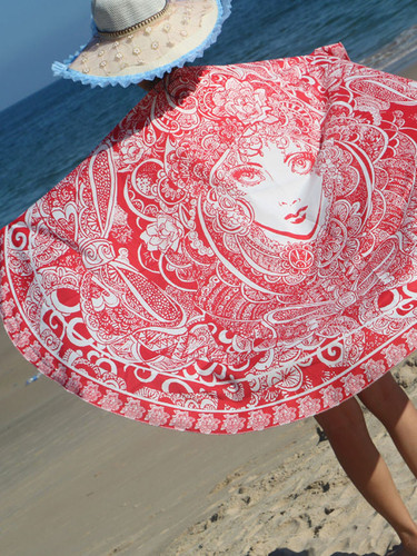 Casual Stylish Round Beach Shawl