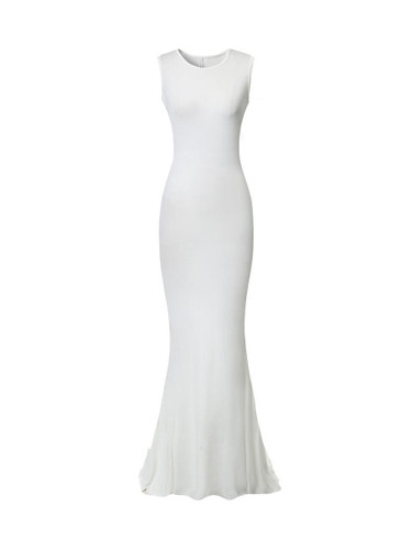Casual Round Neck Plain Simple Designed Maxi Dress Casual Round Neck Plain Simple Designed Maxi Dress