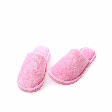 Casual Home Slippers Soft Warm Plush Cotton Pure Color Indoor Shoes