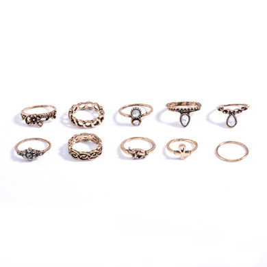 Boho jewelry style Rings(set of 10)