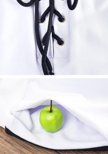 New White Striped Drawstring High Waisted Fashion Long Pants