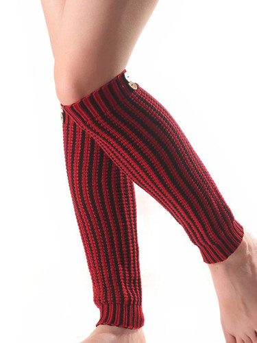 Striped 5 Colors Knitting Over Knee-high Stocking