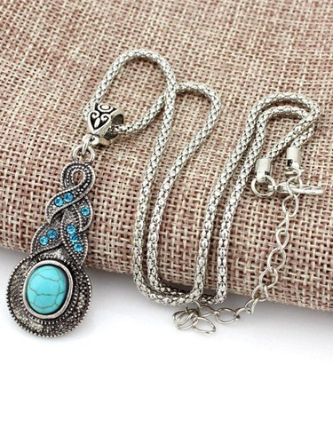 Dancette Pattern Turquoise Necklaces Accessories