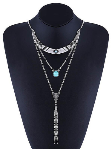 Bohemia Multilayer Turquoise Tassels Necklaces Accessories