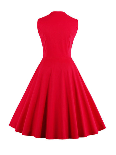 Casual Captivating Color Block Floral Skater Dress