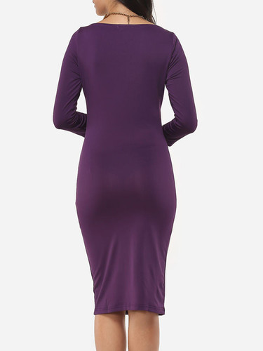 Casual Plain Elegant Brilliant Charming Round Neck Bodycon Dress