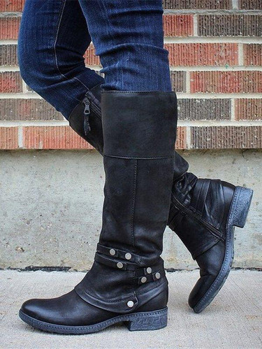 Women Casual Daily Zipper Mid-Calf Boot Shoes
