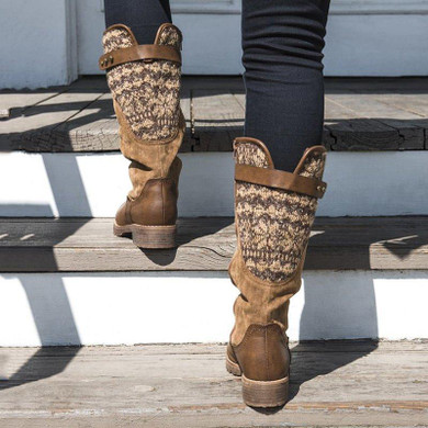 New Women Kelsey Boots Zipper Knitted Fabric Boots