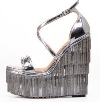 Palms Summer Supper High Platform with Chain Rivets Wedges Sandals