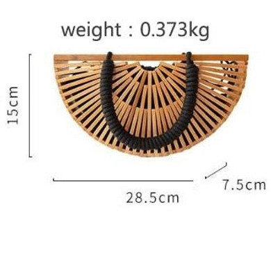 Bamboo Basket Bag Outdoor Summer Hollow Out Beach Bags