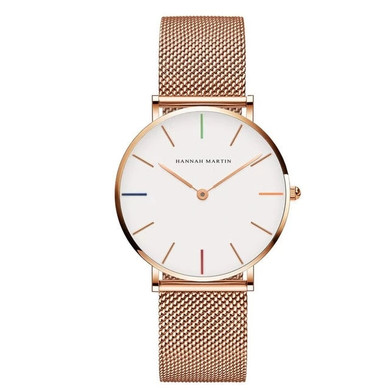 Designer Japan Quartz Waterproof Women Steel Mesh Band Watch