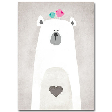 Nordic Art Polar Bear Hippo Canvas Poster Minimalist Painting Cartoon Modern Nursery Picture Home Children Room Decoration