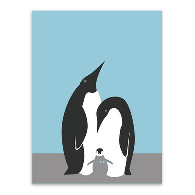 Nordic Kawaii Animal Snow Penguin Family Poster Modern Home Decor Canvas Painting Baby Kids Room Wall Art Print Picture No Frame