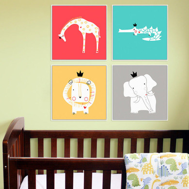 Modern Kawaii Animals Kings Giraffe Canvas A4 Big Art Print Poster Nursery Wall Picture Kids Baby Room Decor Painting No Framed Modern Kawaii Animals Kings Giraffe Canvas A4 Big Art Print Poster Nursery Wall Picture Kids Baby Room Decor Painting No Framed