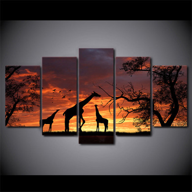 HD Printed  giraffe sunset Painting Canvas Print room decor print poster picture canvas Free shipping/ny-2861 HD Printed  giraffe sunset Painting Canvas Print room decor print poster picture canvas Free shipping/ny-2861