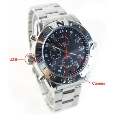 Sports Silver Spy Camera Hidden Video Audio Recorder Watch DVR