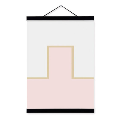 Abstract Color Geometric Shape Wooden Framed Posters Nordic Living Room Wall Art Print Picture Home Decor Canvas Painting Scroll