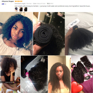 Mongolian Hair Afro Kinky Curly Hair Extension Human Hair Bundles Weave 1 Piece Can Buy 3/4 Bundles Beauty Lueen Non Remy Hair