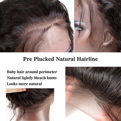 Luvin 360 Lace Frontal Wigs For Women Black Pre Plucked With Baby Hair Brazilian Body Wave Human Hair full Lace Front long Wig