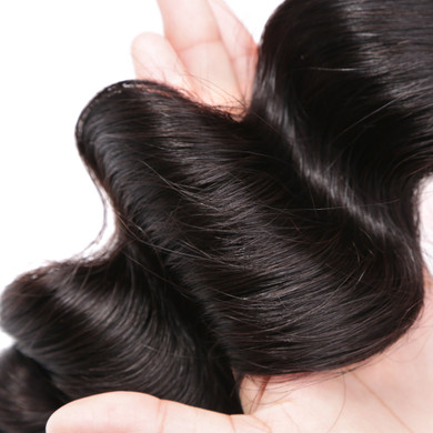 Luvin Brazilian Hair Weave 3 4 Bundles With Closure Loose Wave 100% Virgin Human Hair 4x4 Lace Closure Bleached Knots