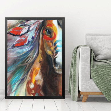 Modern Indians Horse Picture on Canvas Wall Art Painting Hang Oil Painting Abstract Wall Picture Canvas Painting No Frame HD2052