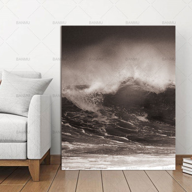 Wave Scandinavian landscape Nordic Abstract Wall Picture Living Room Art Decoration Pictures Canvas Painting Prints No Frame
