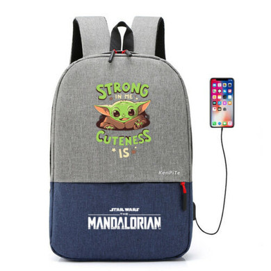 The Mandalorian Mochila Yoda baby USB Charging Backpack
