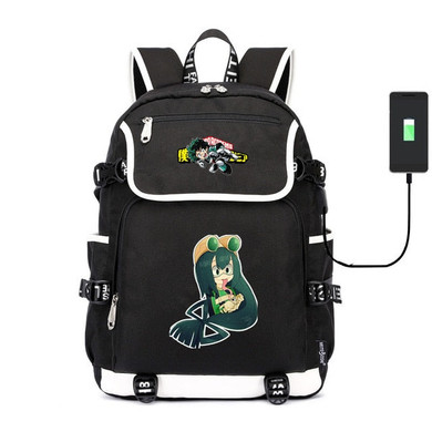 My Hero Acade canvas School DEKU USB charging printing Backpack