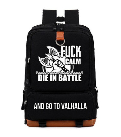 Die In Battle And Go To Valhalla Odin Vikings Women Men Leisure backpack