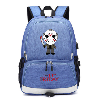 Friday the 13th Jason Voorhees usb charging canvas Laptop Backpack