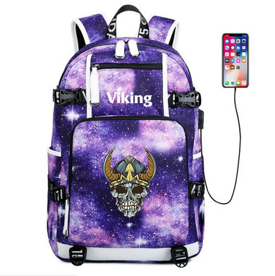 Viking Valknut Symbol usb charging canvas Laptop Backpack