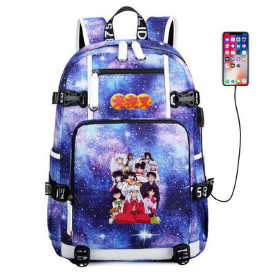 InuYasha Moneca Stori usb charging canvas Laptop Backpack