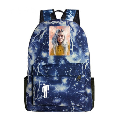 Billie Eilish Harajuku printed laptop backpack