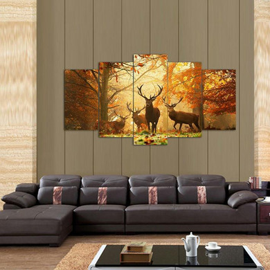 Beautiful Deer In A Fallen Forest On Canvas