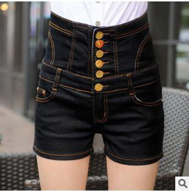 women's summer plus size denim cowboy hot shorts woman high waist slim hip jeans shorts S-5XL
