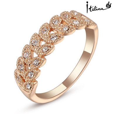 Rose Gold Plated Austrian Engagement Ring