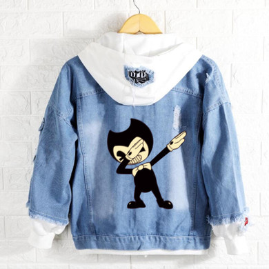 Dabbing Ink Machine bendy Denim Hoodie Jacket