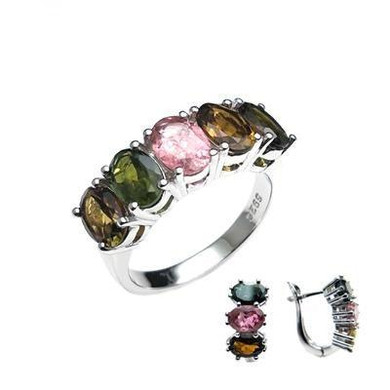Tourmaline Rings and Earrings Set
