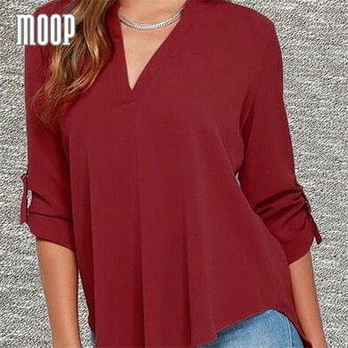Chiffon V-Neck Loose Blouse