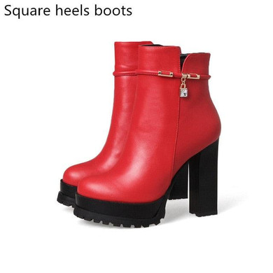 High Heel Elegant Platform Ankle Boots High Heel Elegant Platform Ankle Boots