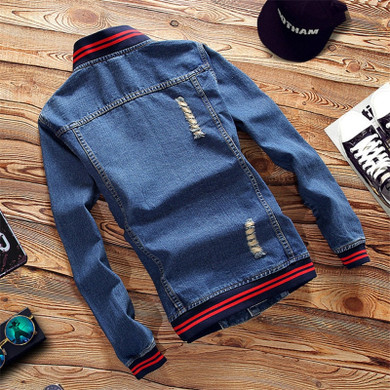 Spring Autumn Pilot Casual Fashion Man Bomber Baseball Denim Jackets