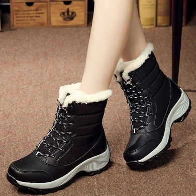women fashion white winter snow boots